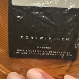 Icon Swim Burnt Orange Rust Camel Brown Bikini Set Ribbed String Swimsuit Medium